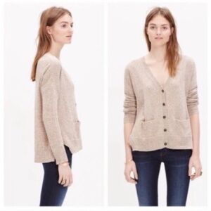 Madewell Beige Cardigan Sweater C0324 Small Pockets Career Business Professional